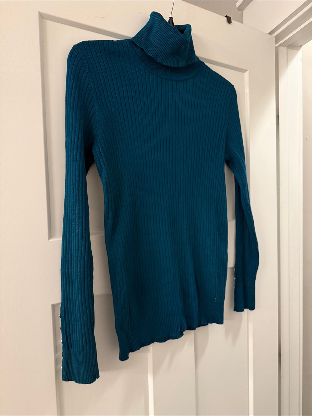 Calvin Klein Teal Ribbed Turtleneck Sweater